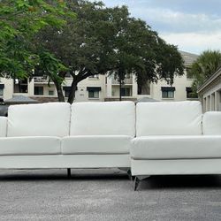 Couch/Sofa Sectional - White - Faux Leather - Delivery Available 🚛