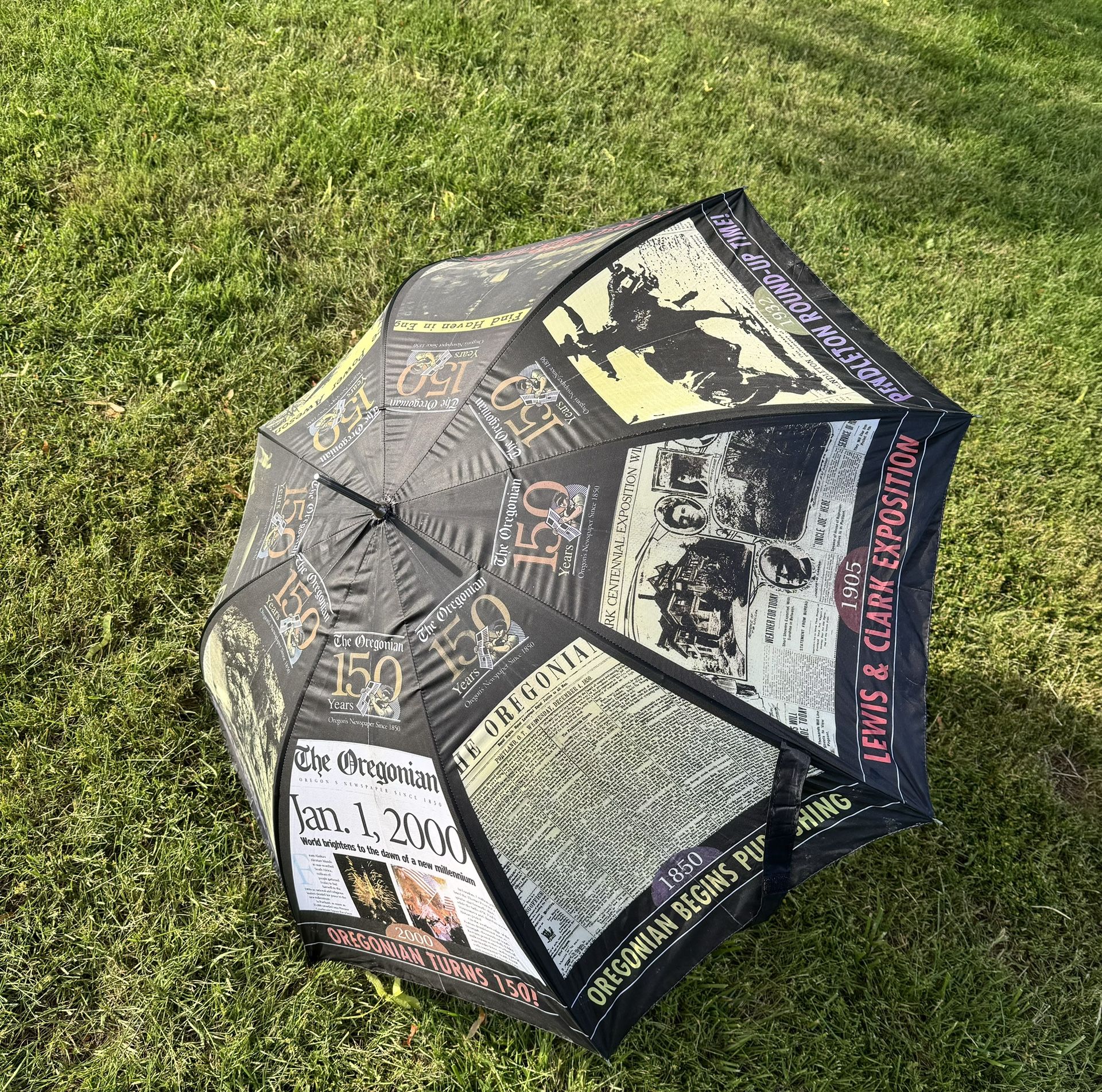 Vintage Oregonian Newspaper Umbrella