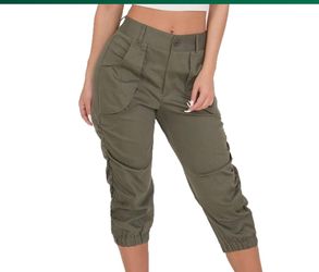 $5 Small Cargo Capris Hiking Pants Lightweight Quick Dry Outdoor Athletic Travel Casual Loose Comfy Cute Pockets