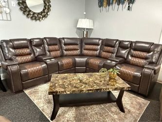 NEW Two-Tone Sectional Couch • Reclining Sectional Sofa