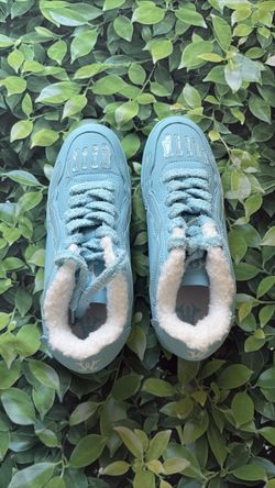 Blue Sherpa-Lined Low-Top Sneakers
