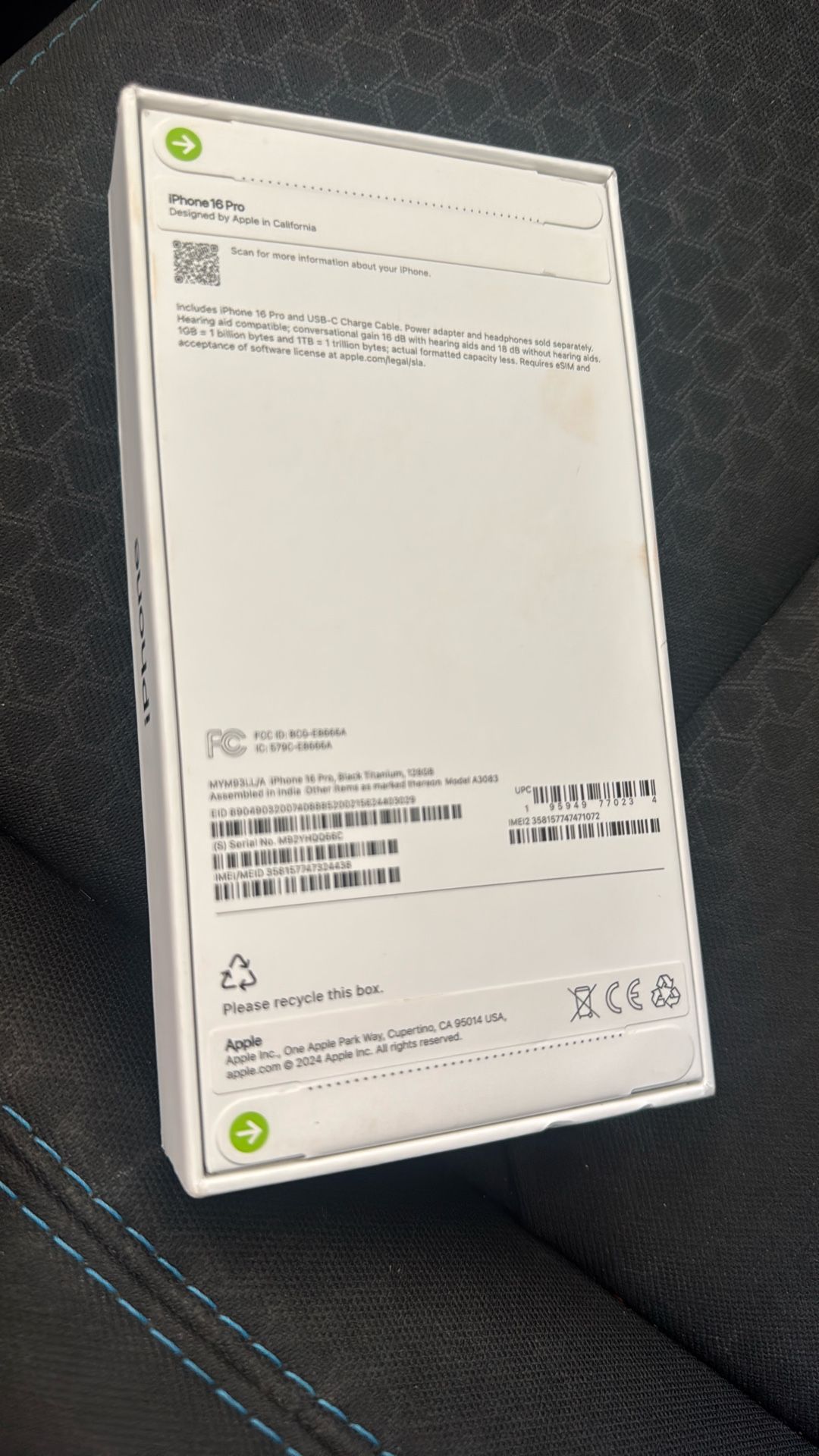 iPhone 16 Pro New Locked Seal
