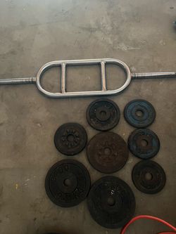 Triceps bar with 37.5 pounds