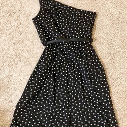 One Shoulder Black & White Dress