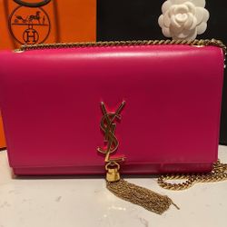 Yves Saint Laurent Pink Gold Chain Shoulder Bag