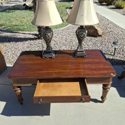 Coffee Table And Lamps