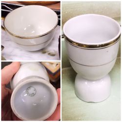 German Antique German Egg Cup and Matching Tea Cup *Stamped Germany*
