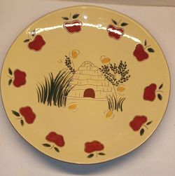 Vintage Carol Endres "Pure Art" Beehive Redware Pottery XL Serving Plate/Bowl Thumbnail