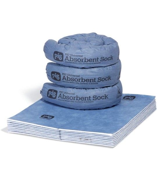 PIG Water Absorbing Kit | Absorbs up to 5 Gallons per kit | Blue | PM50490