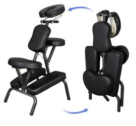 Massage Chair, Tattoo Therapy Chair, Black Foldable, Lightweight