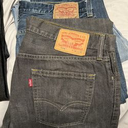 Three 34x32 Levi Jeans - Like New and Gently Used Condition