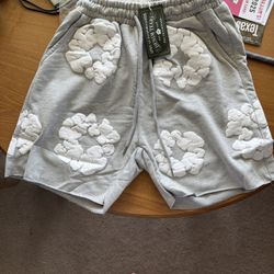 Grey Denim Tear Shorts Medium/Large Sizes