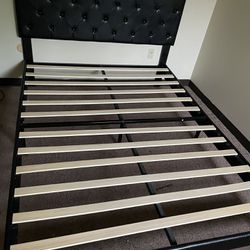 Queen Size Bed Frame With Faux Leather