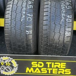 2 USED TIRES 265/70R16 GENERAL  Both Installed and Balanced $100 ($50 each) 
