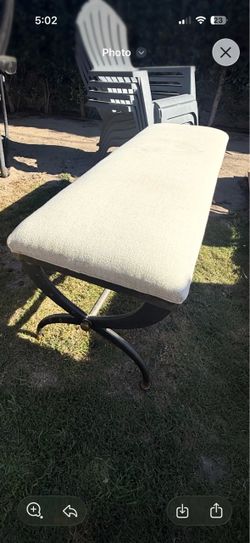 Restoration Hardware (RH) upholstered bench and matching stool