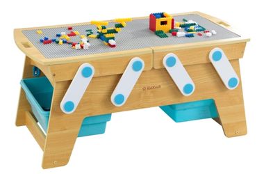 Building Bricks Wooden Table and two chairs