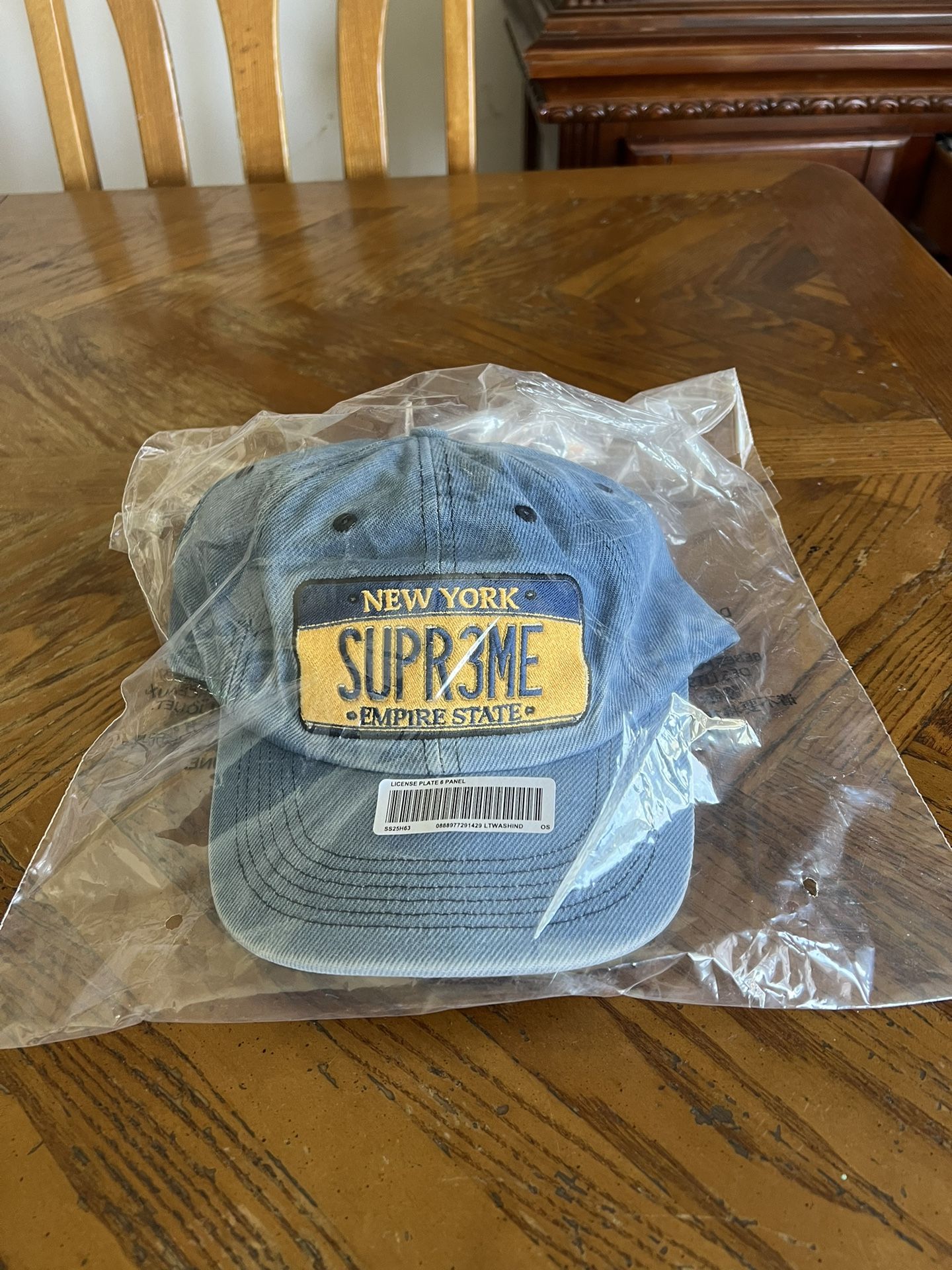 Supreme License Plate 6-Panel Denim