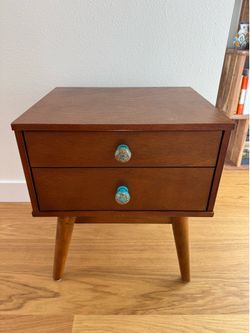 Nightstand Table Wood Mid Century