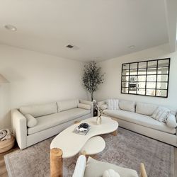 2 Crate & Barrel Sofas – Modern Neutral Couches