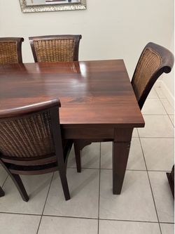 Table with 6 chairs - from West Elm - beautiful 100% hardwood