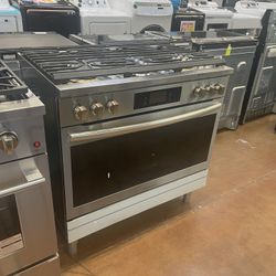 Dual Fuel Stove 36 Inch Wide Frigidaire Stainless Steel