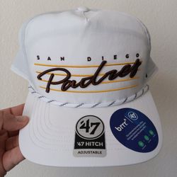 San Diego Padres '47 Downburst Hitch Snapback Hat - White