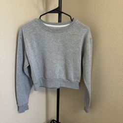 Crop Sweatshirt Basic Gray Woman’s Size Small