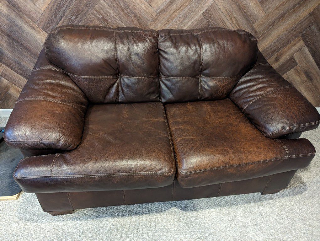 *** Brown Leather Sofa & Couch Set*** 