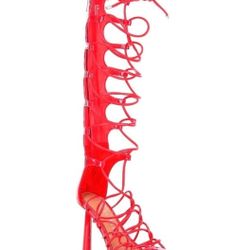 Gianni Bini Heels Gladiator Wrap Lace Up Red Women's Size 9