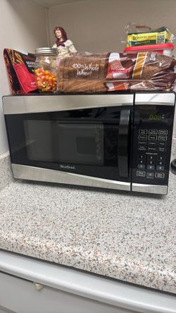 Sliver and black microwave