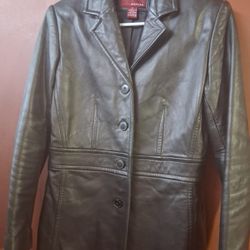 Womens Size Small Genuine Leather Jacket Merona Brand