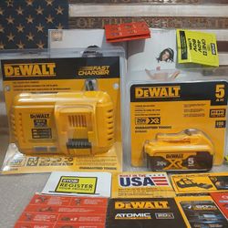 NEW DEWALT 20V FAST CHARGER AND 5AH XR BATTERY 