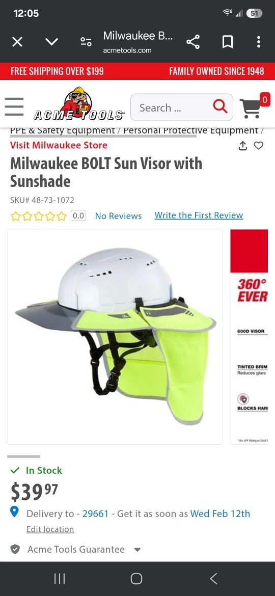 New Milwaukee 360 Sun Visor