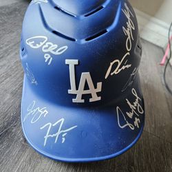 Dodgers Signed Batting Helmet