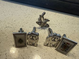 Bulldog And Ace Of spades Cufflinks 