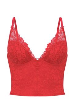 Victoria's Secret Red Lace Corset Bra Top