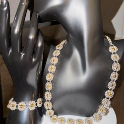 Sterling 925 Beaded Chainmaille Necklace & Bracelet 