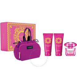 VERSACE - BRIGHT CRYSTAL ABSOLUTE 4PC SET S/G, B/L, PURPLE BAG ( W ) 3.0 OZ