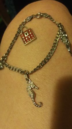 Stamped Italy Sterling silver charm bracelet
