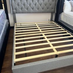 Gray Queen Size Bed Frame 