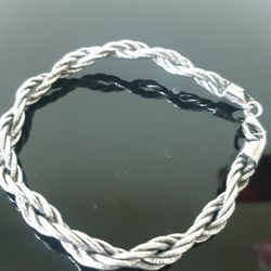 925 Italy  STERLING SILVER Double ROPE Bangle