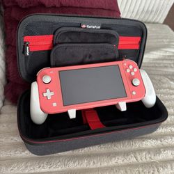 Coral Nintendo Switch Lite with Case 