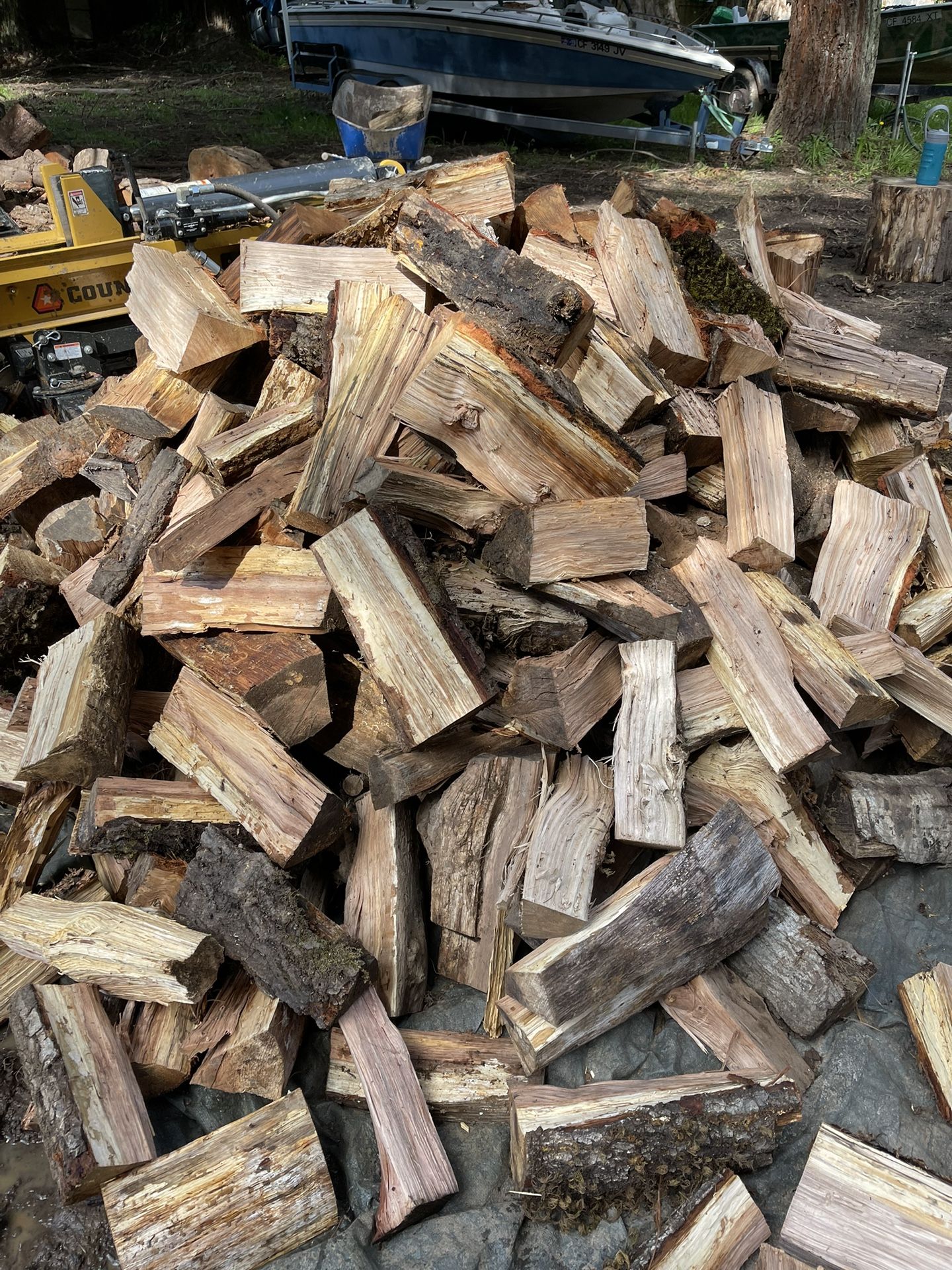 semi seasoned oak and fir firewood