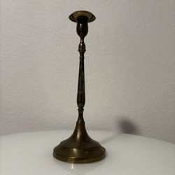 Vintage Brass Candle Holder Narrow Stem
