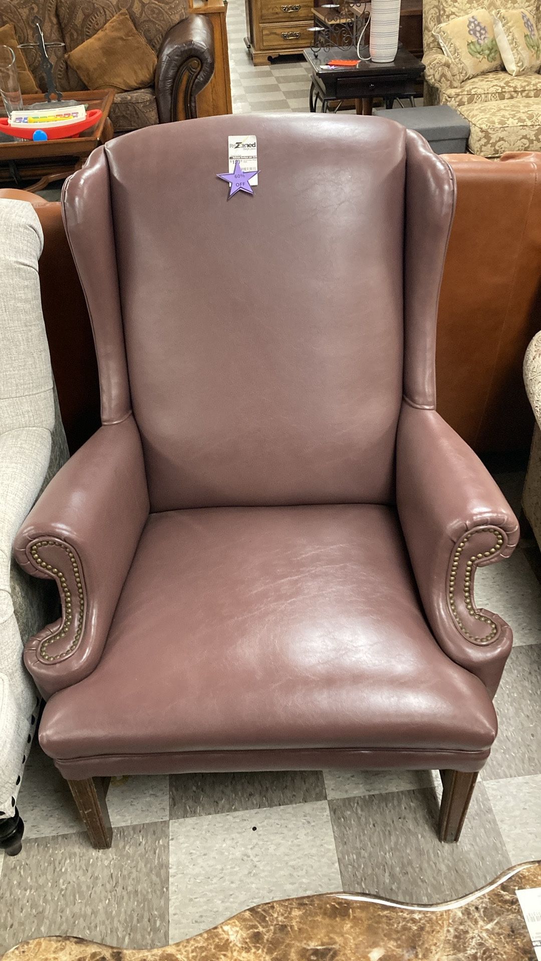 Vinyl Wingback Chair