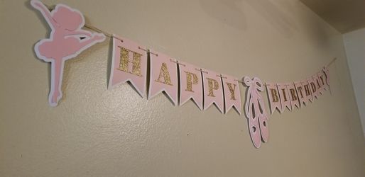 Ballerina Happy Birthday Banner