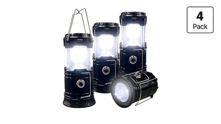 4packs Portable Solar Rechargeable LED Camping Light,with USB Charging Port,Suitable for Hiking
