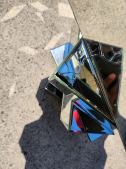 Mirrored geometric side table