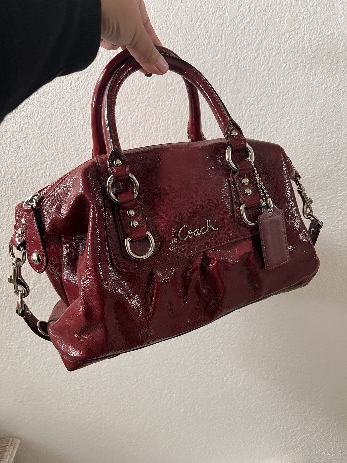 COACH Ashley Red Patent Satchel/Shoulder Bag F15455