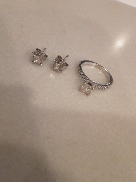 Diamond Ring and Earrings